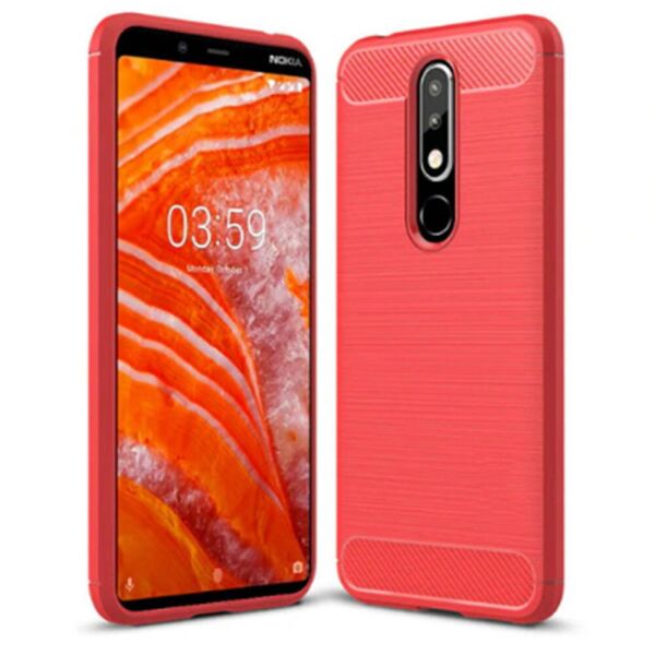

Чехол накладка Polished Carbon для Nokia 3.1 Plus Red