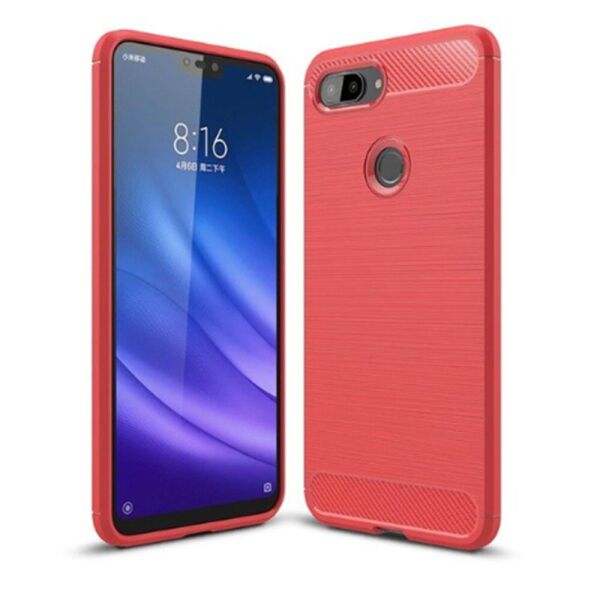 

Чехол накладка Polished Carbon для Xiaomi Mi 8 Lite Red