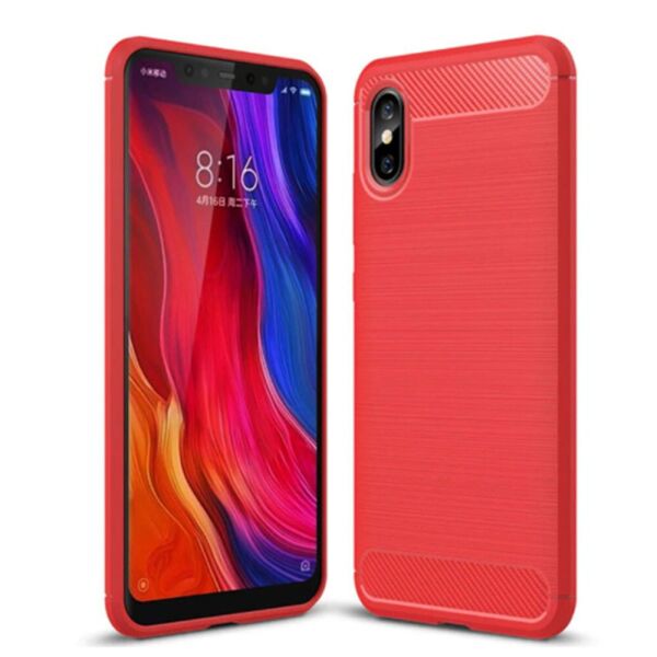 

Чехол накладка Polished Carbon для Xiaomi Mi 8 Pro Red