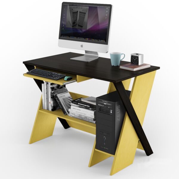 

Компьютерный стол Zhuk Comfy-Home венге+терра желтая