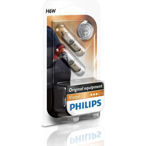 

PHILIPS 12036 BLI2 H6W 12V 6W BAX9s 2 штуки на блистере