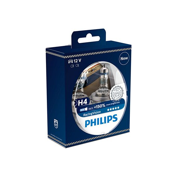 

PHILIPS 12342RVS2 H4 60/55W 12V P43T RacingVision +150%