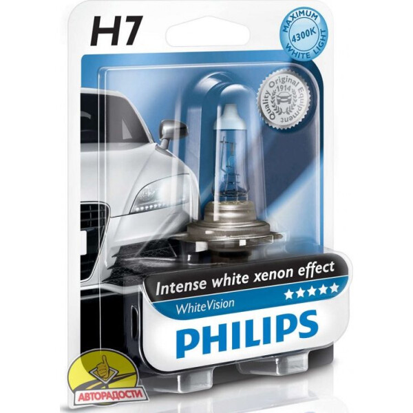 

PHILIPS 12972WHVB1 H7 55W 12V PX26d WhiteVision +60%(4300K)