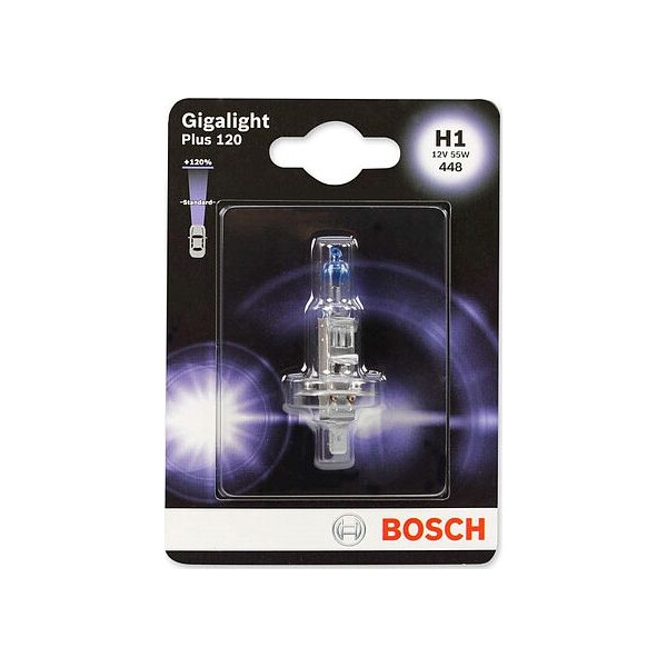 

BOSCH Gigalight Plus 120% H1 55W 12V P14.5S 1шт/блистер (1987301108)