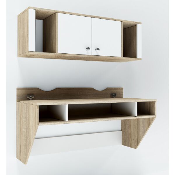 

Навесной компьютерный стол AirTable-II Kit Comfy-Home дуб сонома + белый
