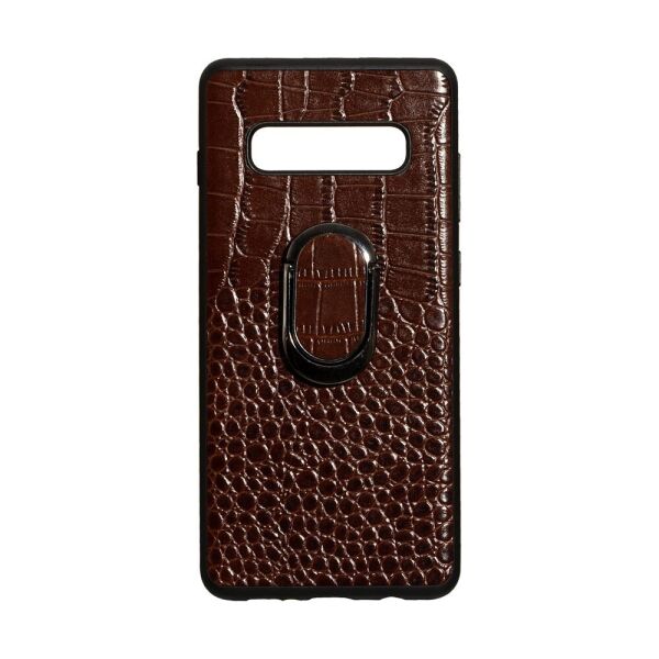 

Чехол-накладка Genuine Leather Croco для Samsung Galaxy S10 Plus Brown