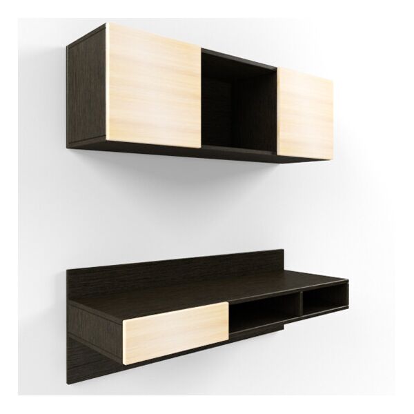 

Навесной компьютерный стол AirTable X1 Kit Comfy-Home венге+дуб молочный