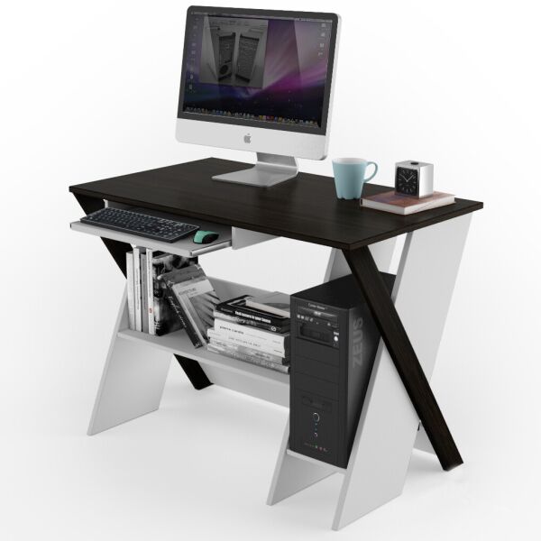 

Компьютерный стол Zhuk Comfy-Home венге+белый
