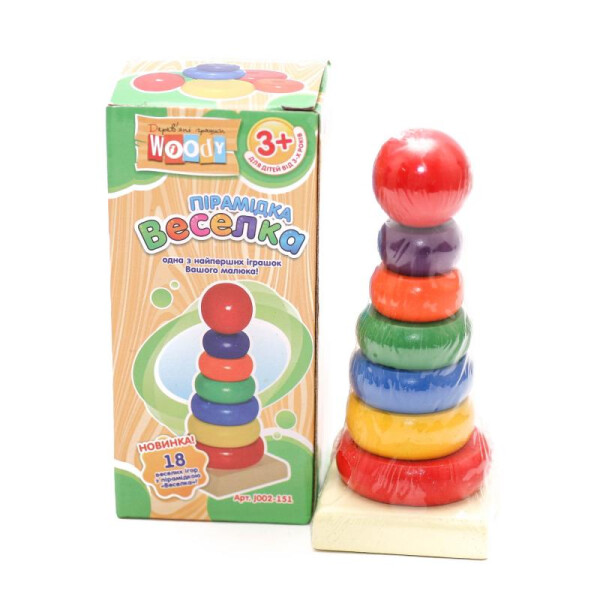 

Деревянная игрушка Пирамидка 15 см (TBMD0066U-R)