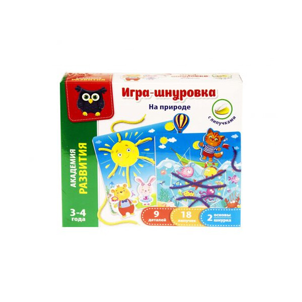 

Игра-шнуровка с липучками На природе (TOY-51516)