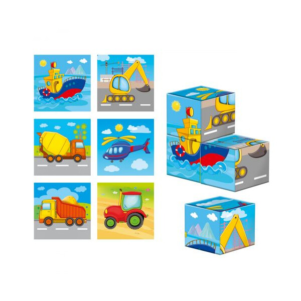 

Кубики деревянные Vladi Toys Транспорт 4 шт Разноцветные (TOY-53213)