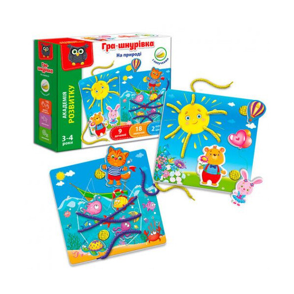

Игра-шнуровка с липучками На природе (TOY-54255)