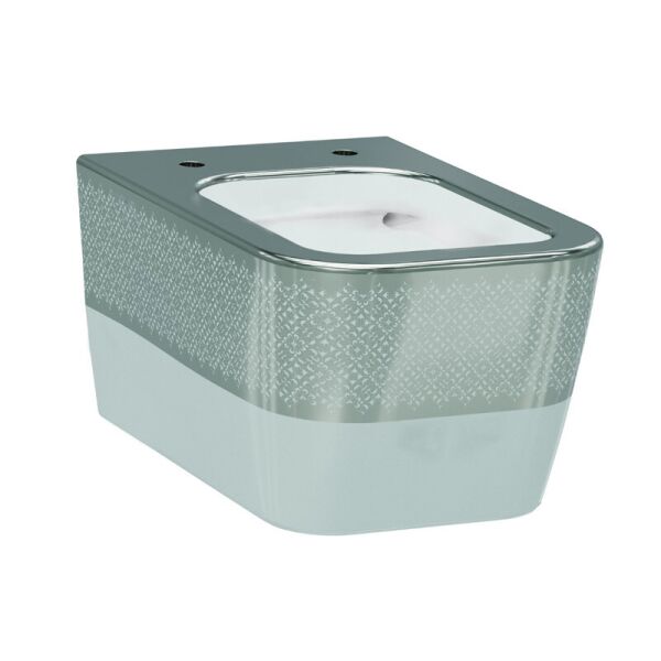 

Чаша подвесного унитаза белое/декор серебро IDEVIT Halley 3204-2616-1201