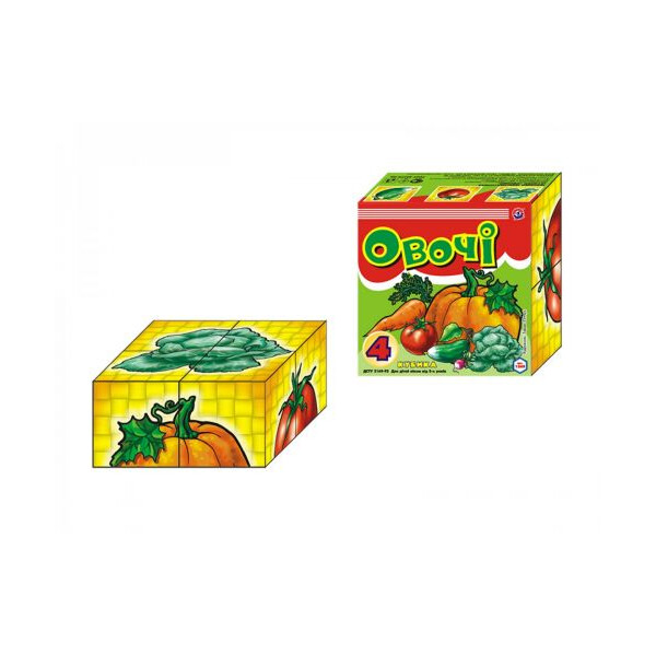 

Кубики Технок Овощи 4 шт Разноцветный (TOY-11132)