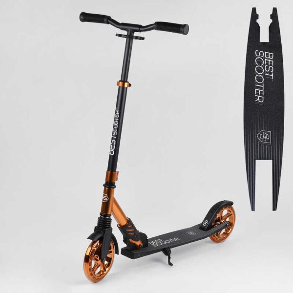 

Самокат алюминиевый Best Scooter колеса PU, 1 амортизатор передний, анодированная покраска Black/Orange (99636)