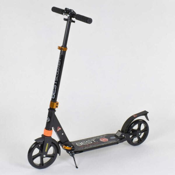 

Самокат алюминиевый Best Scooter c PU колесами и 2 аммортизаторами Black/Orange (85029)