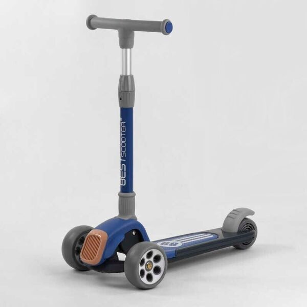 

Самокат трехколесный Best Scooter складной алюминиевый руль, 3 колеса PU со светом Black/Blue (102024)
