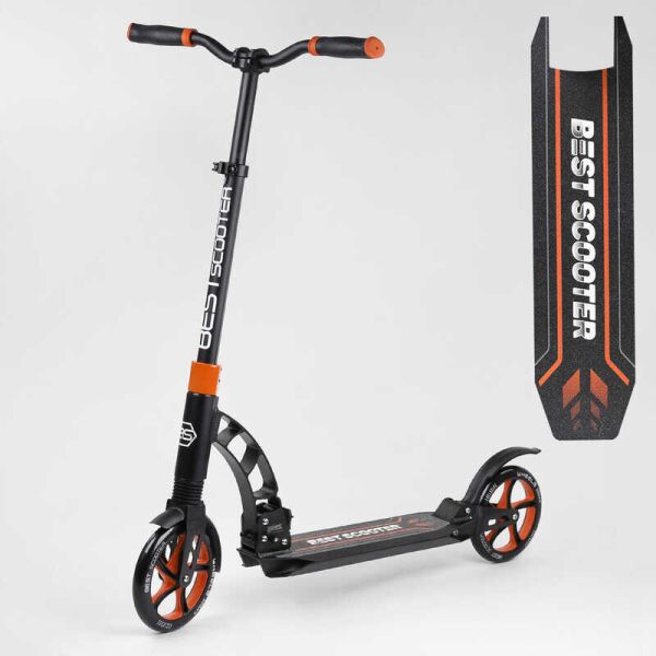 

Самокат двухколесный Best Scooter с PU колесами и 2 амортизаторами Black/Orange (100075)