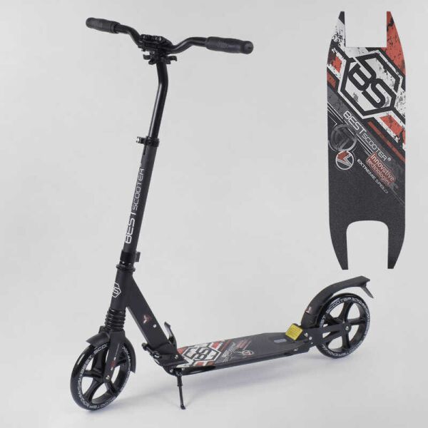

Самокат алюминиевый Best Scooter с PU колесами, 2 аммортизаторами Black/Red (92087)