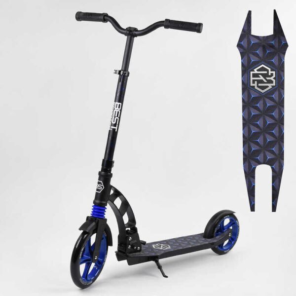

Самокат двухколесный Best Scooter с PU колесами, 1 амортизатором Black/Blue (99663)