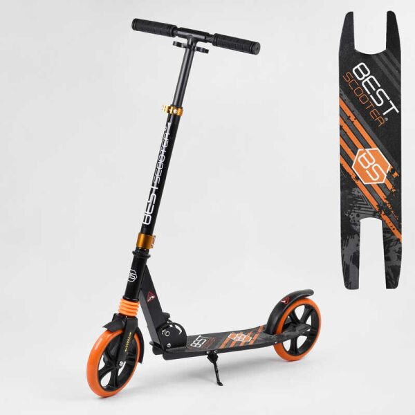 

Самокат двухколесный Best Scooter с PU колесами и 1 передний амортизатором Black/Orange (99652)