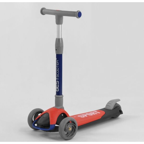 

Самокат трехколесный Best Scooter складной алюминиевый руль, 3 колеса PU со светом Black/Red (102031)