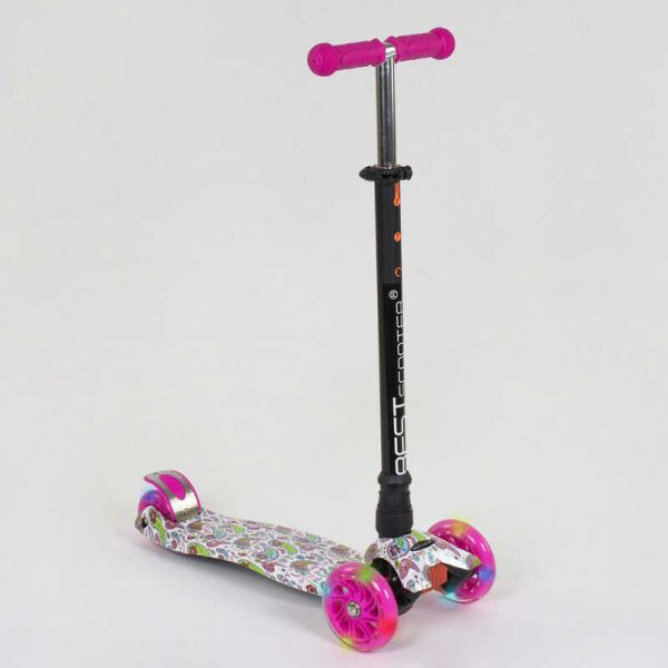

Самокат трехколесный MAXI "Best Scooter" пластмассовый, трубка руля алюминиевая Pink/White/Black (83270)