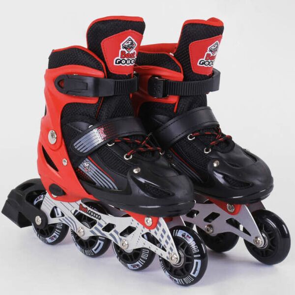 

Роликовые коньки Best Roller (34-37) PVC колёса, свет на переднем колесе, в сумке Red/Black (98908)