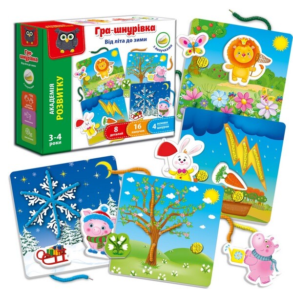 

Игра-шнуровка с липучками Vladi Toys От лета к зиме (105281)