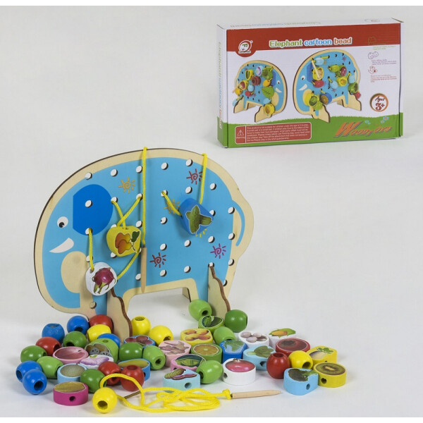 

Деревянная игра Wooden Toys Шнуровка Слоник (1-81548)