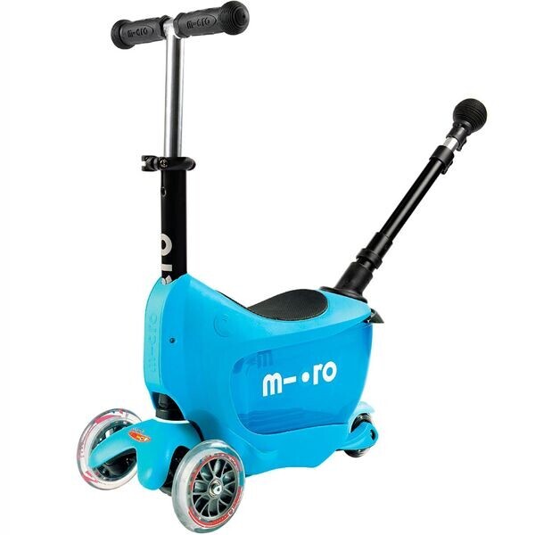 

Детский Cамокат 3в1 с родительской ручкой MICRO Mini2go Deluxe Plus Голубой (mk252)