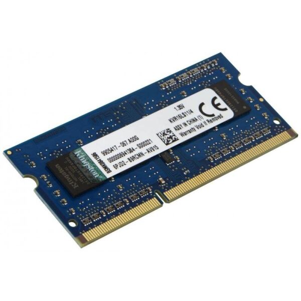 Акція на Оперативная память Kingston SODIMM DDR3L-1600 4Gb PC3-12800 (KVR16LS11/4) (1.35V) від Allo UA