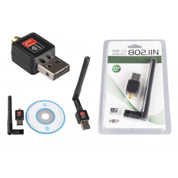 

USB Wi-Fi сетевой адаптер HLV 150 Мбит/с 802.11n с антенной 5db