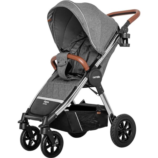 

Коляска детская прогулочная надувные колеса CARRELLO Supra CRL-5510 Carbon Grey +дождевик L