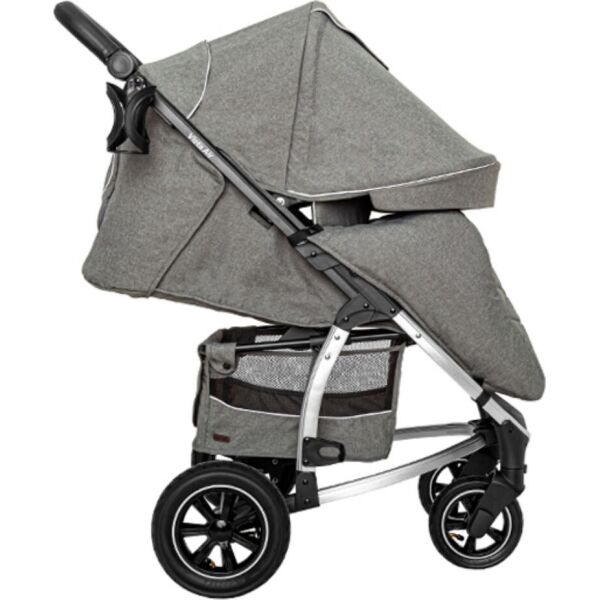 

Коляска детская прогулочная надувные колеса CARRELLO Vista CRL-5511 Olive Green в льне +дождевик L