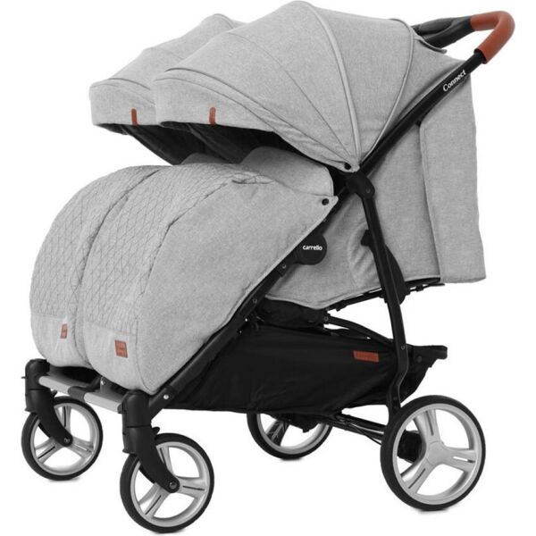 

Прогулочная коляска для двойни CARRELLO Connect CRL-5502/1 Rock Gray с люлькой и дождевиком
