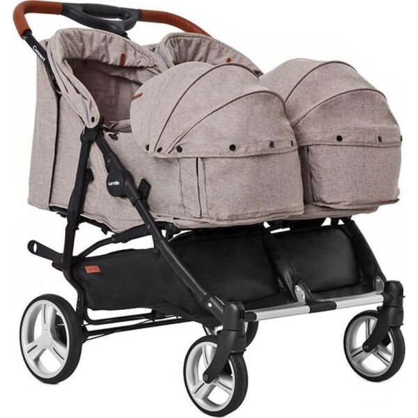 

Прогулочная коляска для двойни CARRELLO Connect CRL-5502/1 Cotton Beige с люлькой и дождевиком