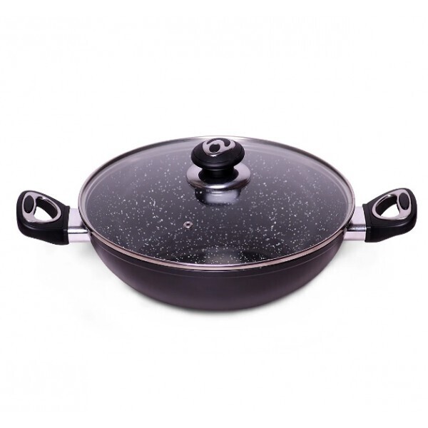 

Wok Kamille 28*8 см с крышкой и мраморным покрытием из литого алюминия KM-4258MR