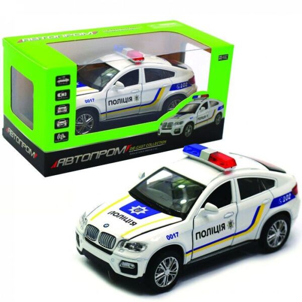 

Коллекционная игрушечная машина BMW X6 ПолицияАВТОПРОМ 7844-1 инерционная