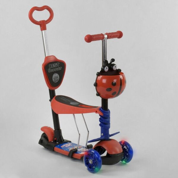 

Трехколесный самокат 5в1 Best Scooter 92059 Красно-синий PU колеса