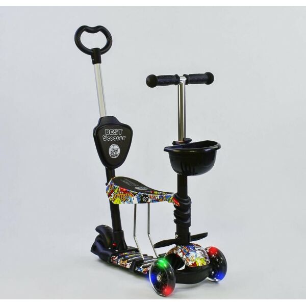 

Детский самокат Best Scooter 34760 "Абстракция" 5 в 1 разборной, подсветка колес