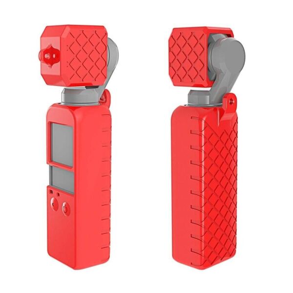 

Силиконовый чехол для камеры и колпачок-крышка для DJI Osmo Pocket - красный (код XT-533)