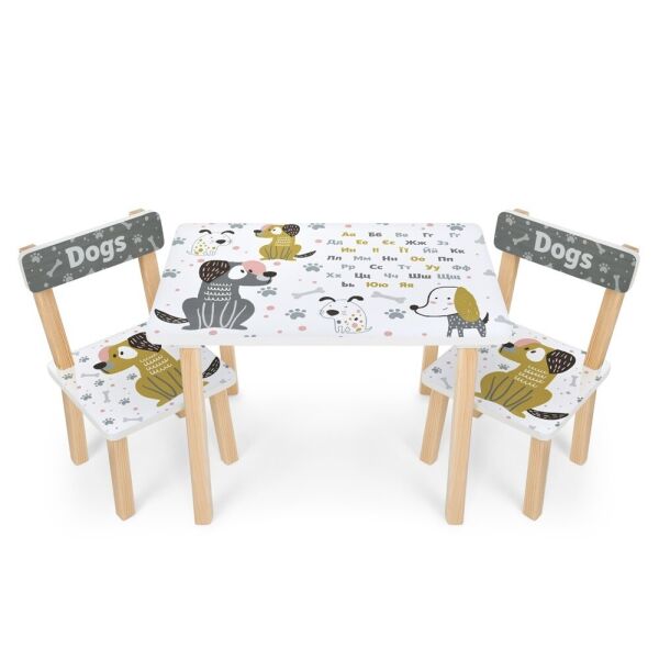 

Столик с 2-мя стульчиками Bambi Dogs 501-116(UA) White / Grey (501-116(UA))