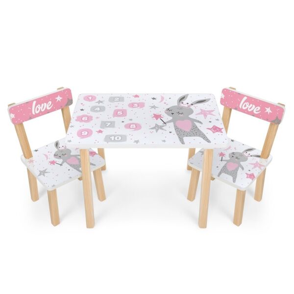 

Столик с 2-мя стульчиками Bambi Love Rabbit 501-114 Grey / Pink (501-114)