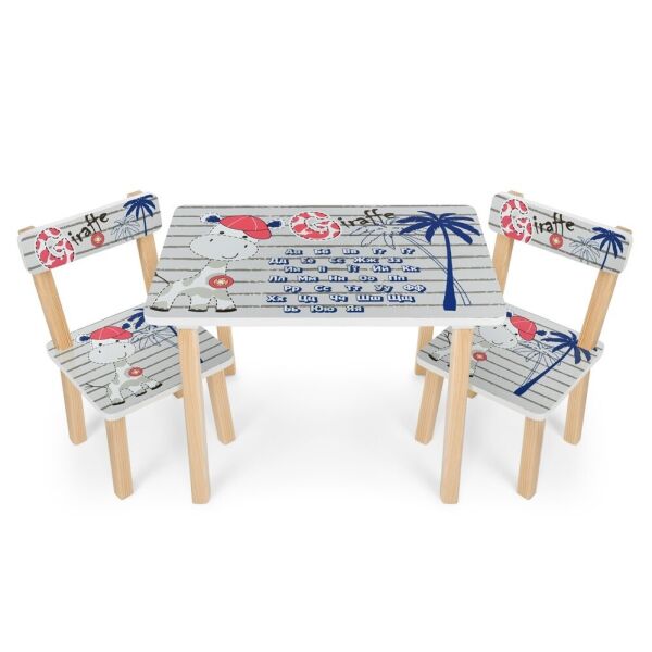 

Столик с 2-мя стульчиками Bambi Giraffe 501-123(UA) Grey / Blue (501-123(UA))