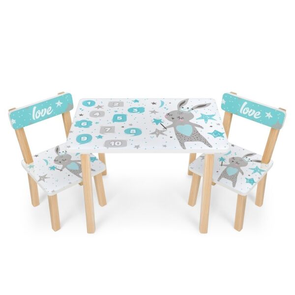 

Столик с 2-мя стульчиками Bambi Love Rabbit 501-124 Grey / Blue (501-124)