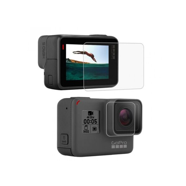 

Защитное стекло для GoPro Hero 5, 6, 7 black (на дисплей и объектив)(код № XTGP350B)