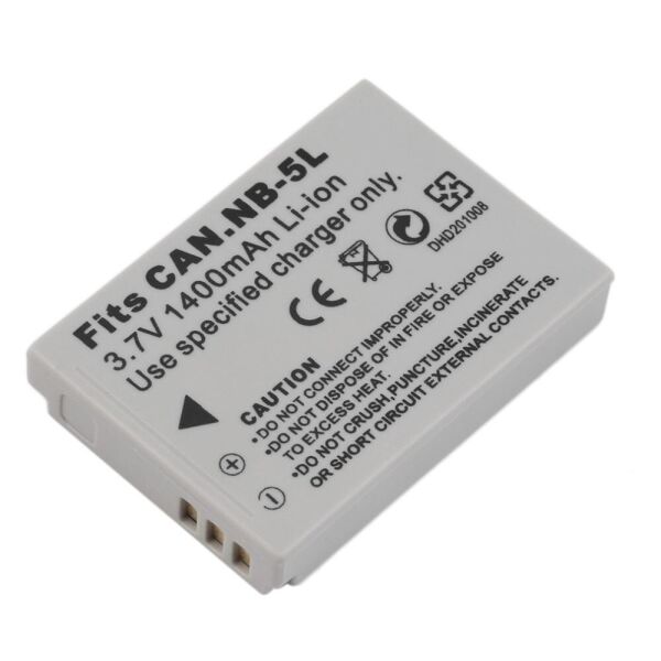 

Аккумулятор NB-5L (аналог) для фотоаппаратов CANON - 1400 ma