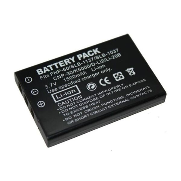 

Аккумулятор для камер SAMSUNG - SLB-1137 (NP-30, KLIC-5000, LI-20B, D-L12, SLB-1037) - аналог на 1500 ма