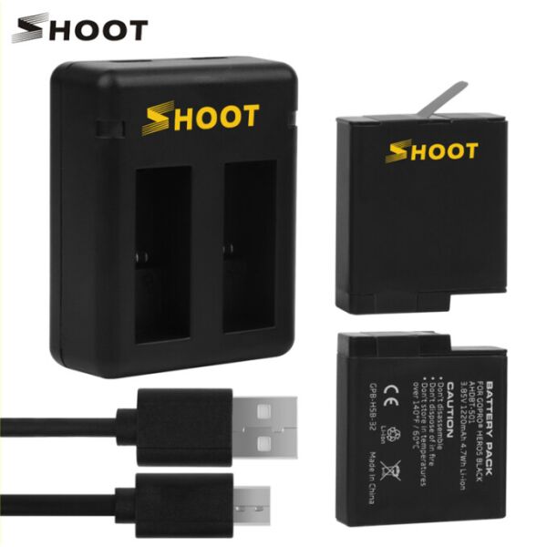 

Комплект от SHOOT - 2 шт аккумулятора AHDBT-501 (AABAT-001) + зарядное GoPro Hero 5, 6, 7 (код XTGP374)